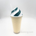 Hete verkoopproducten groothandel 16 oz herbruikbare dubbele muur aangepaste kleur drink ijs plastic beker met deksel